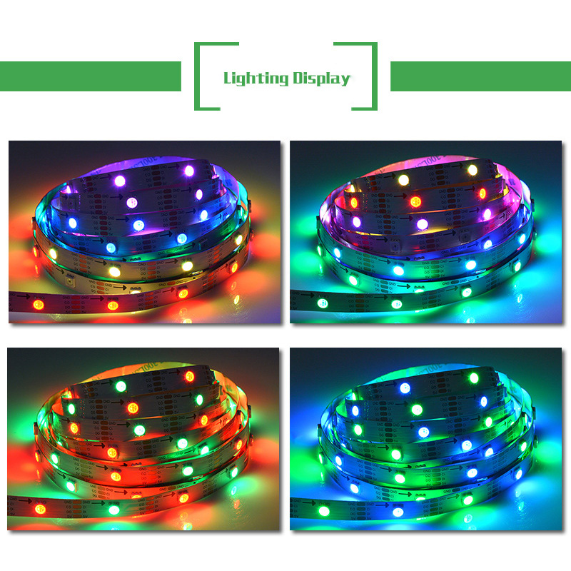 Fastest IC APA107/HD107S Individually Addressable RGB LED Strip Light - DC5V 30LEDs/m 5050SMD Flexible Lights - 16.4Ft/Roll Fastest IC APA107/HD107S Individually Addressable RGB LED Strip Light - DC5V 30LEDs/m 5050SMD Flexible Lights - 16.4Ft/Roll